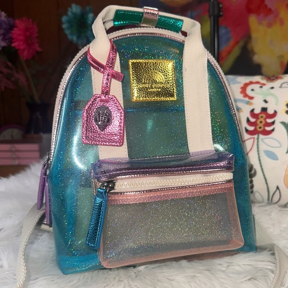 Kurt Geiger Handbags - Kurt Geiger • Colorful Glitter Transparent Vinyl Small Southbank Backpack